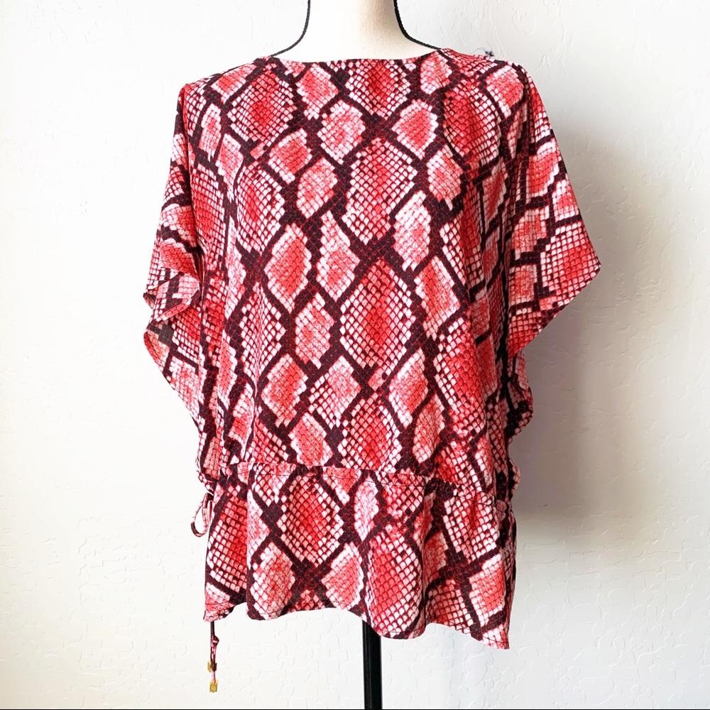 MICHAEL Michael Kors Red Snakeskin Top